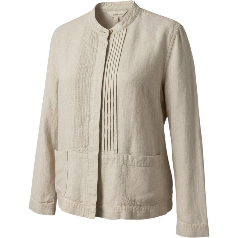 J Jill Top Shirt Womens Small Petite  Linen Vintage Lagenlook Button Pockets